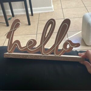 Pink 'Hello' Decorative Sign